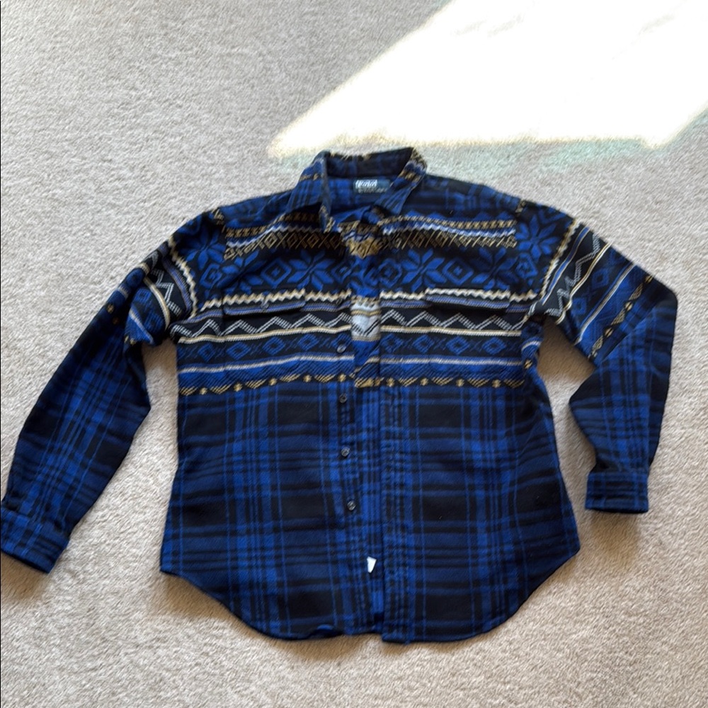 Ralph Lauren Blue and Black Casual Button Down Shirt